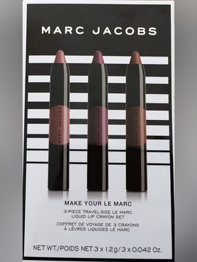 Marc Jacobs Beauty Make Your Le Marc 3 Piece Mini Liquid Lip Crayon Set RARE NIB